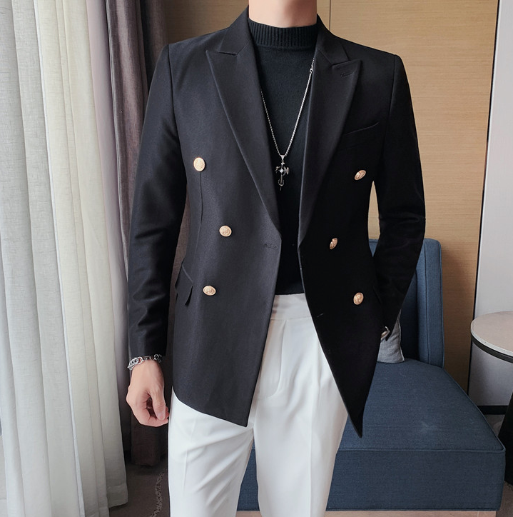 Black Double Breasted One piece Blazer by Italian Vega®