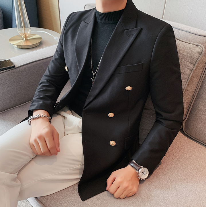 Black Double Breasted One piece Blazer by Italian Vega®