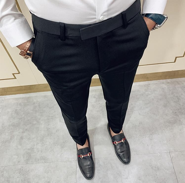 British Stylish Formal Suit Pants Black