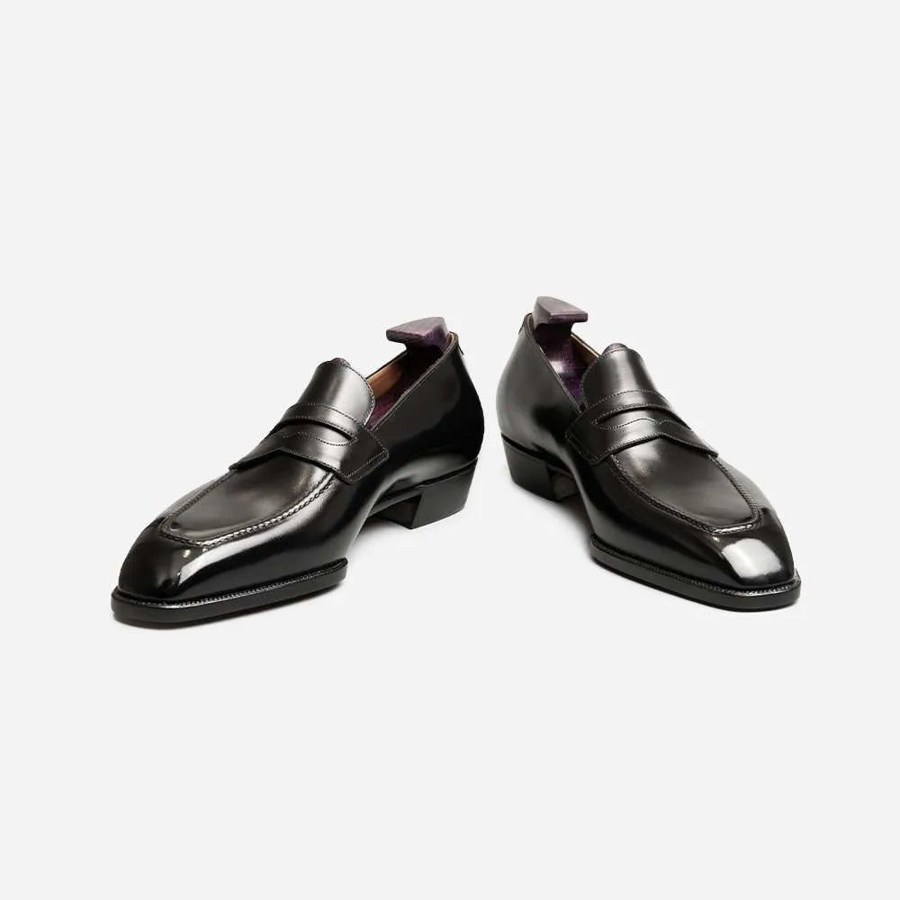 Italian Black Loafer Leather Shoes by Italian Vega®