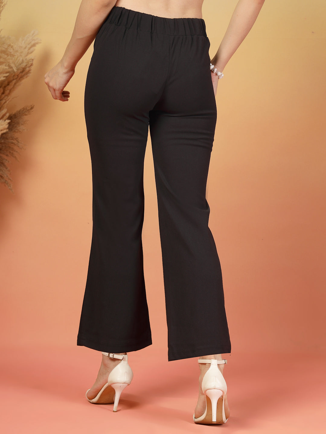 Black Stretchable Waist-Knot Pants for Women | By ItalianVega