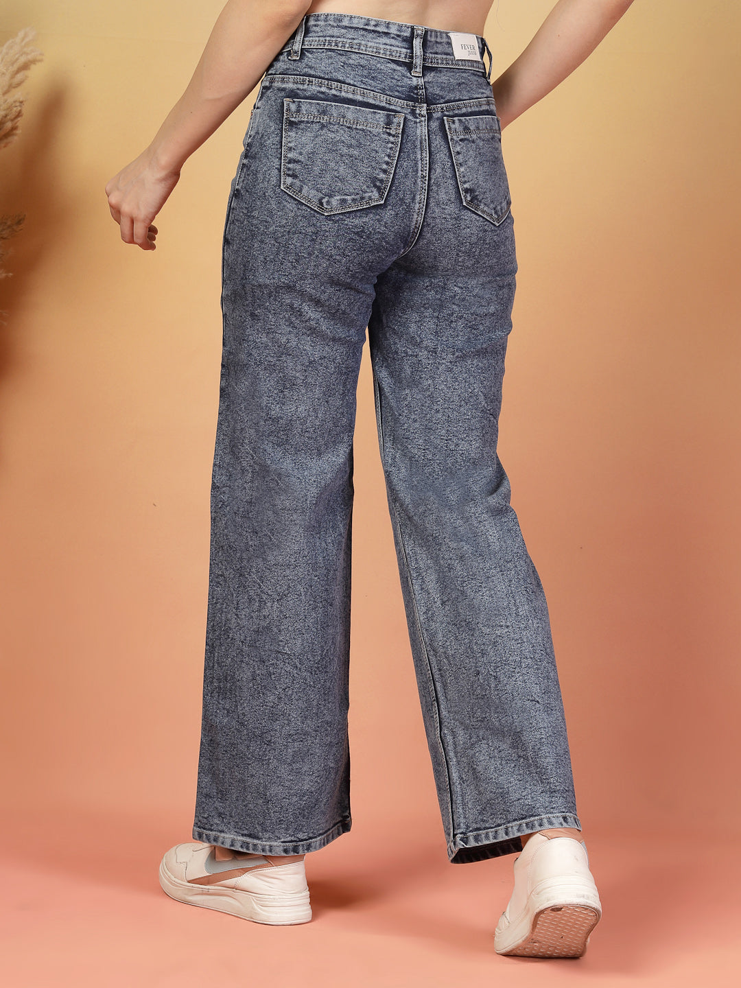 Women's Grey High-Waisted Denim Pants By ItalianVega