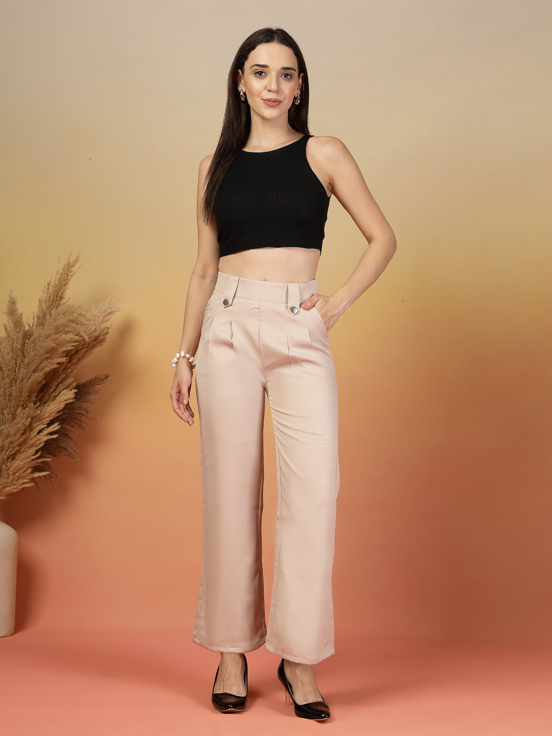 Beige Gurkha Pants for Women | By ItalianVega