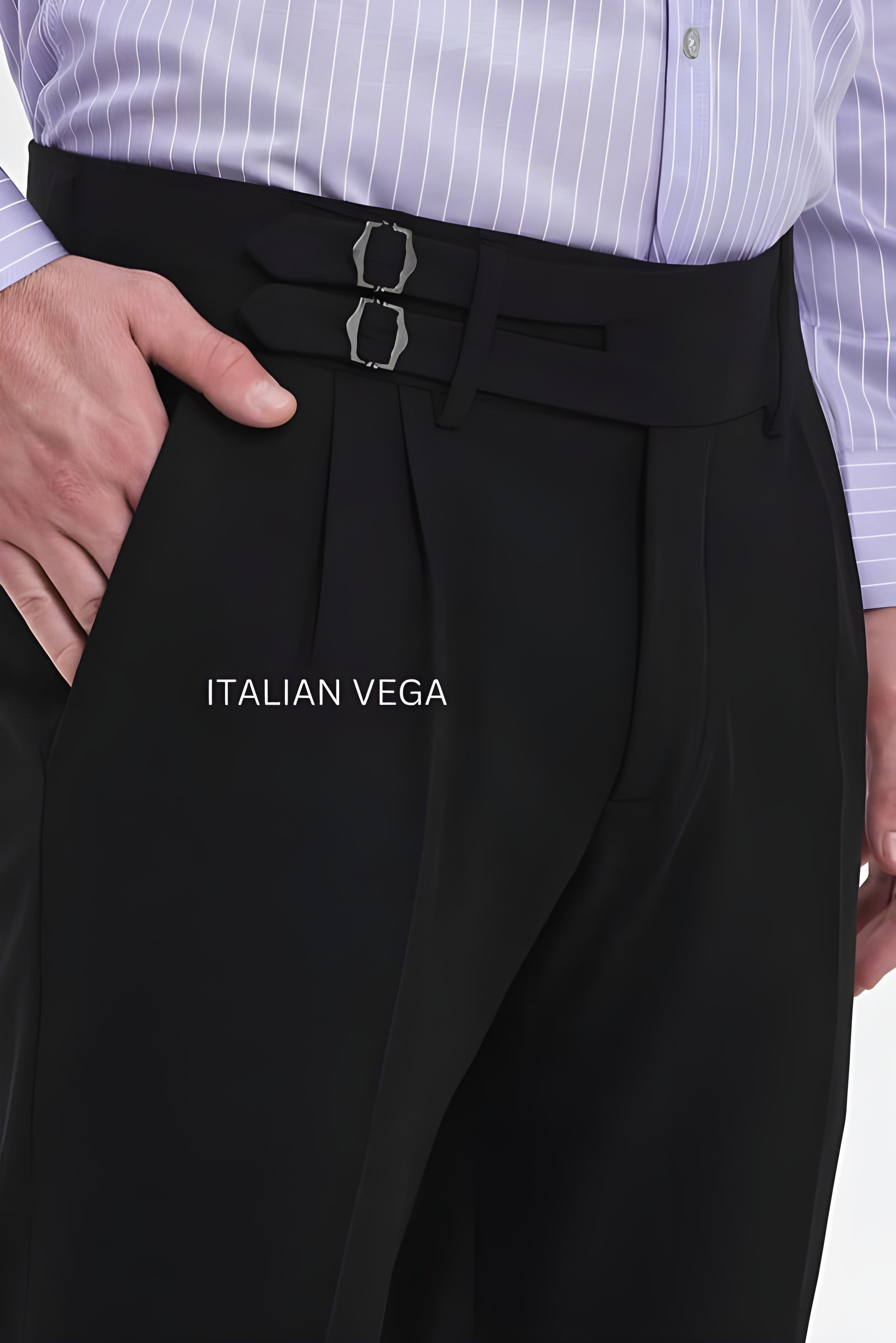 Partial Payment for Black Double Buckle Gurkha Pants by Italian Vega - 28 (Pay 20% Now and rest on delivery) 1755236988-963