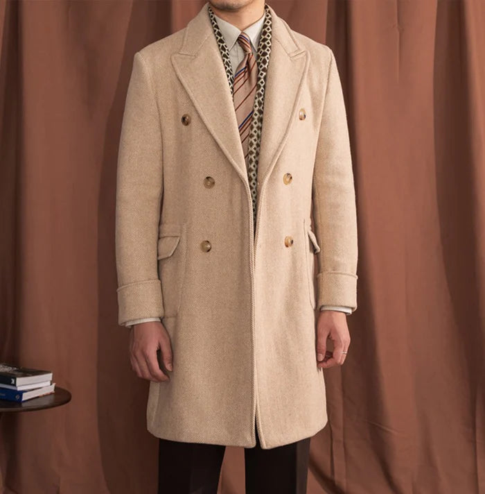 Kingsman Beige Double Breasted Coat by Italian Vega®
