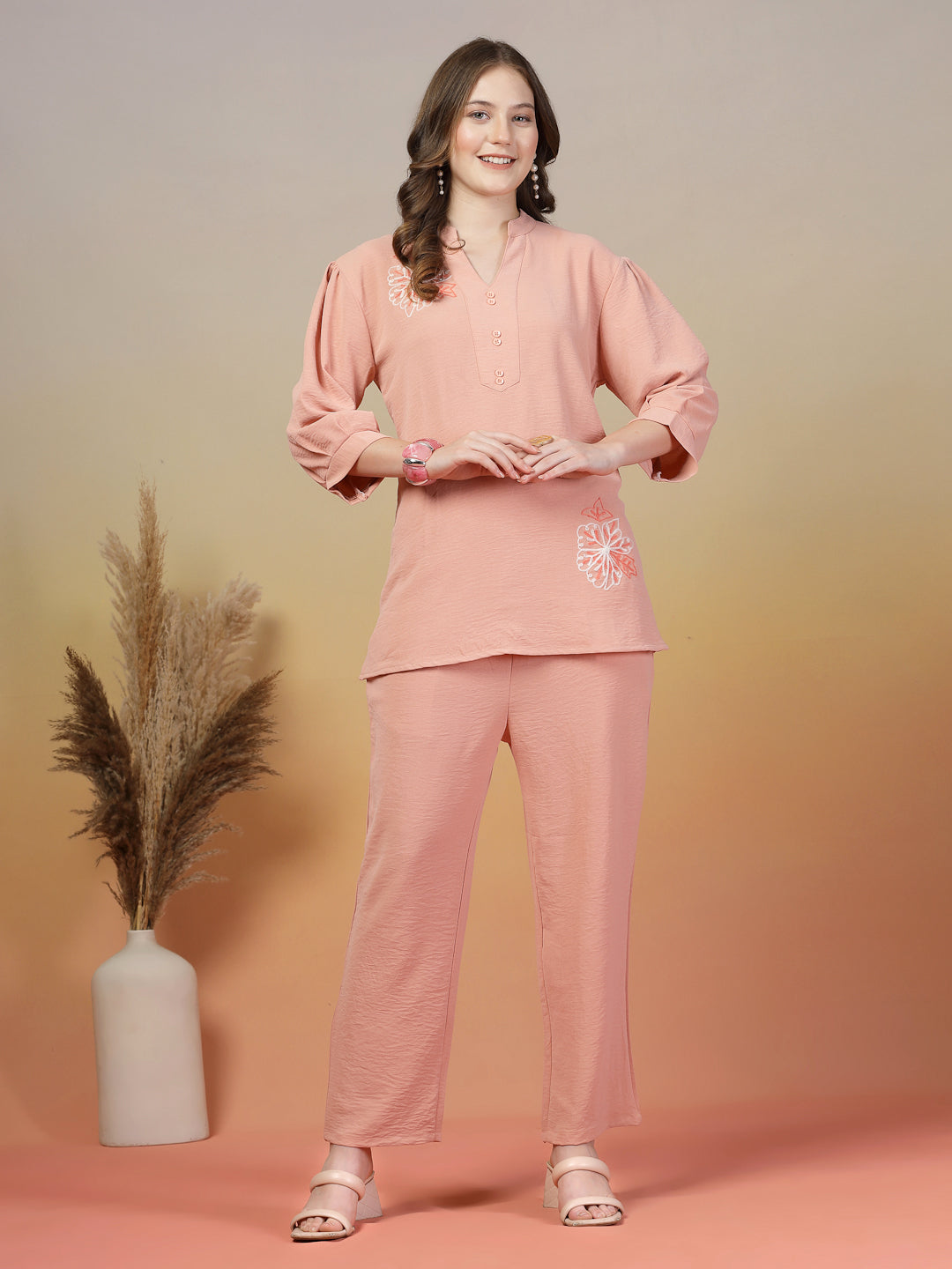 Shoreline Rose Peach Co-ord Set by Italian Vega