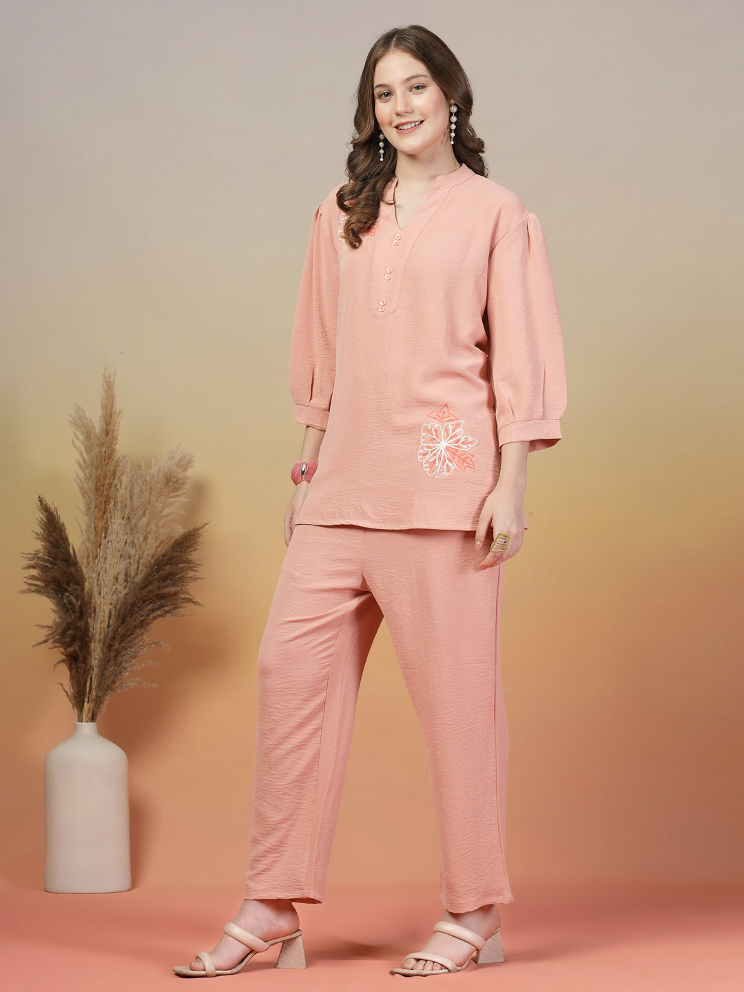 Shoreline Rose Peach Co-ord Set by Italian Vega