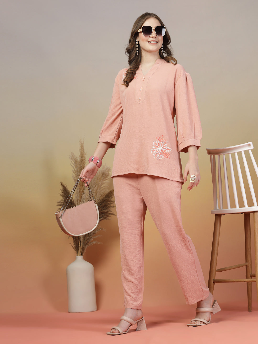 Shoreline Rose Peach Co-ord Set by Italian Vega