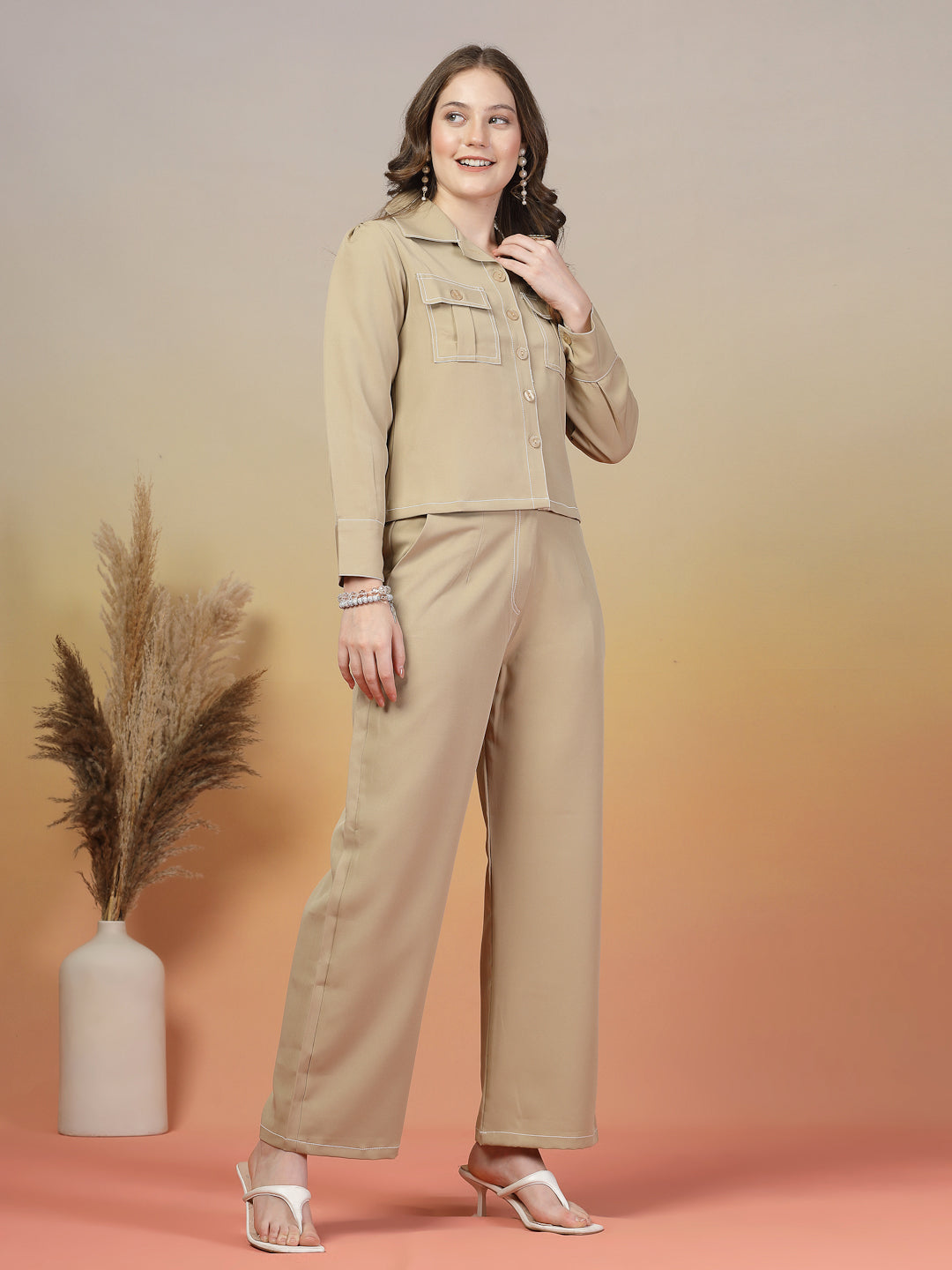 Riviera Almond Beige Co-ord Set by Italian Vega