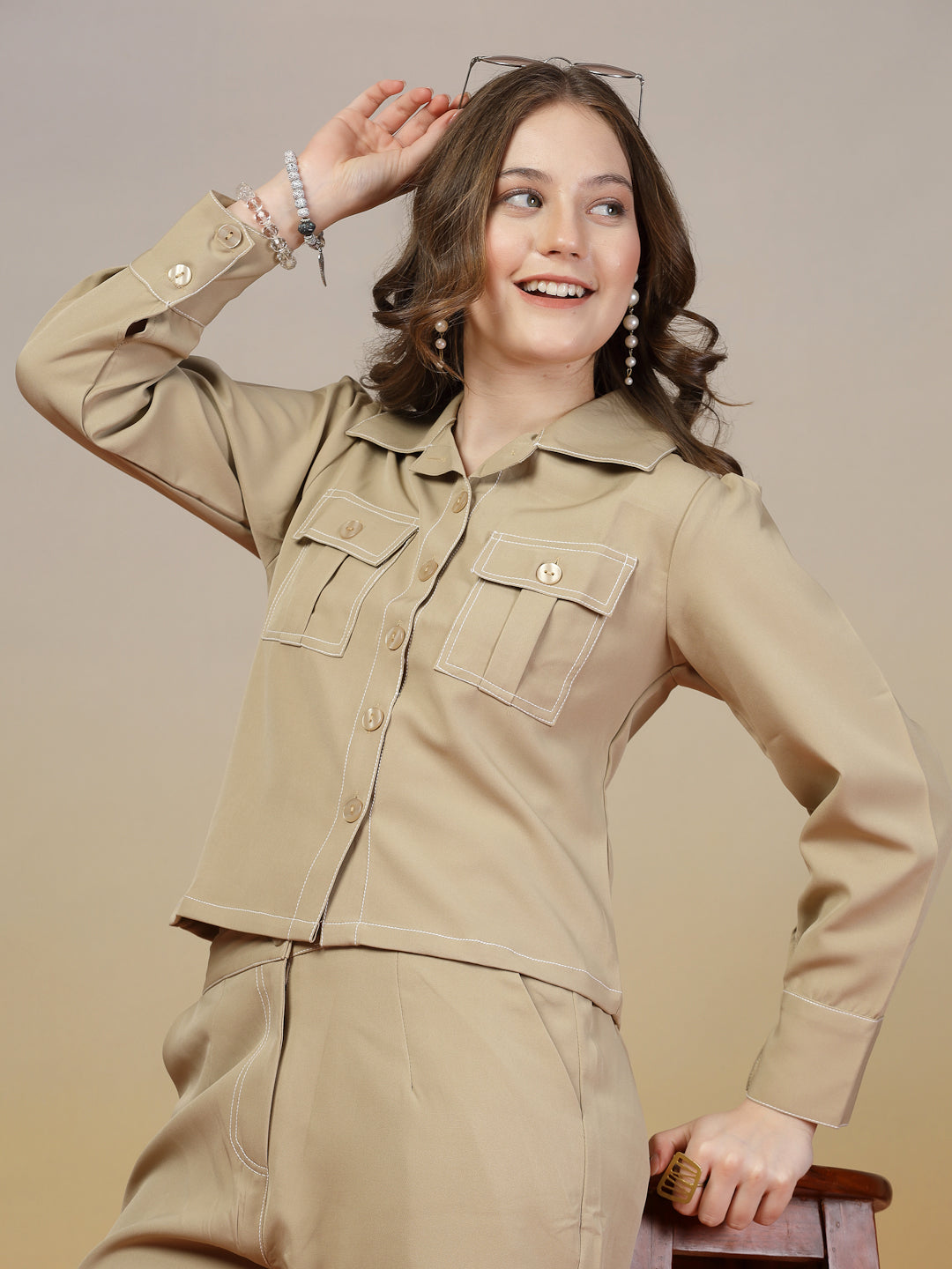 Riviera Almond Beige Co-ord Set by Italian Vega