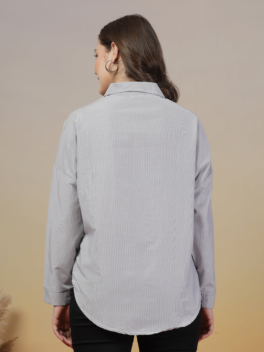 Grey Striped Shirt for Women | By ItalianVega