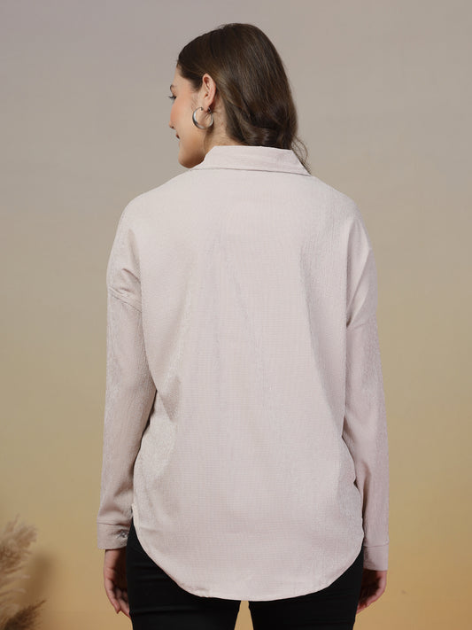 Beige Striped Shirt for Women | By ItalianVega