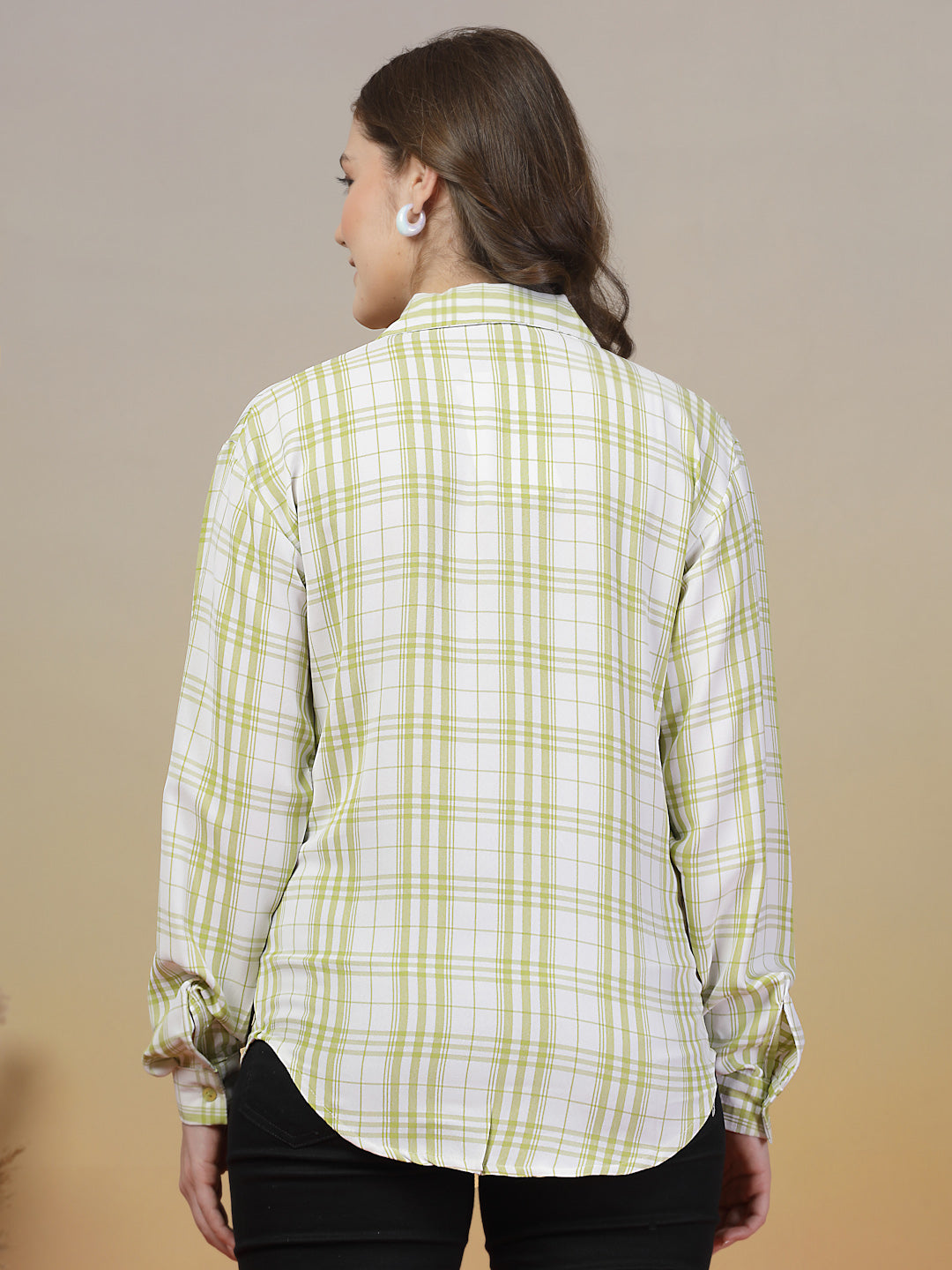 Yellow Cream Checkered Cream Shirt for Women | By ItalianVega