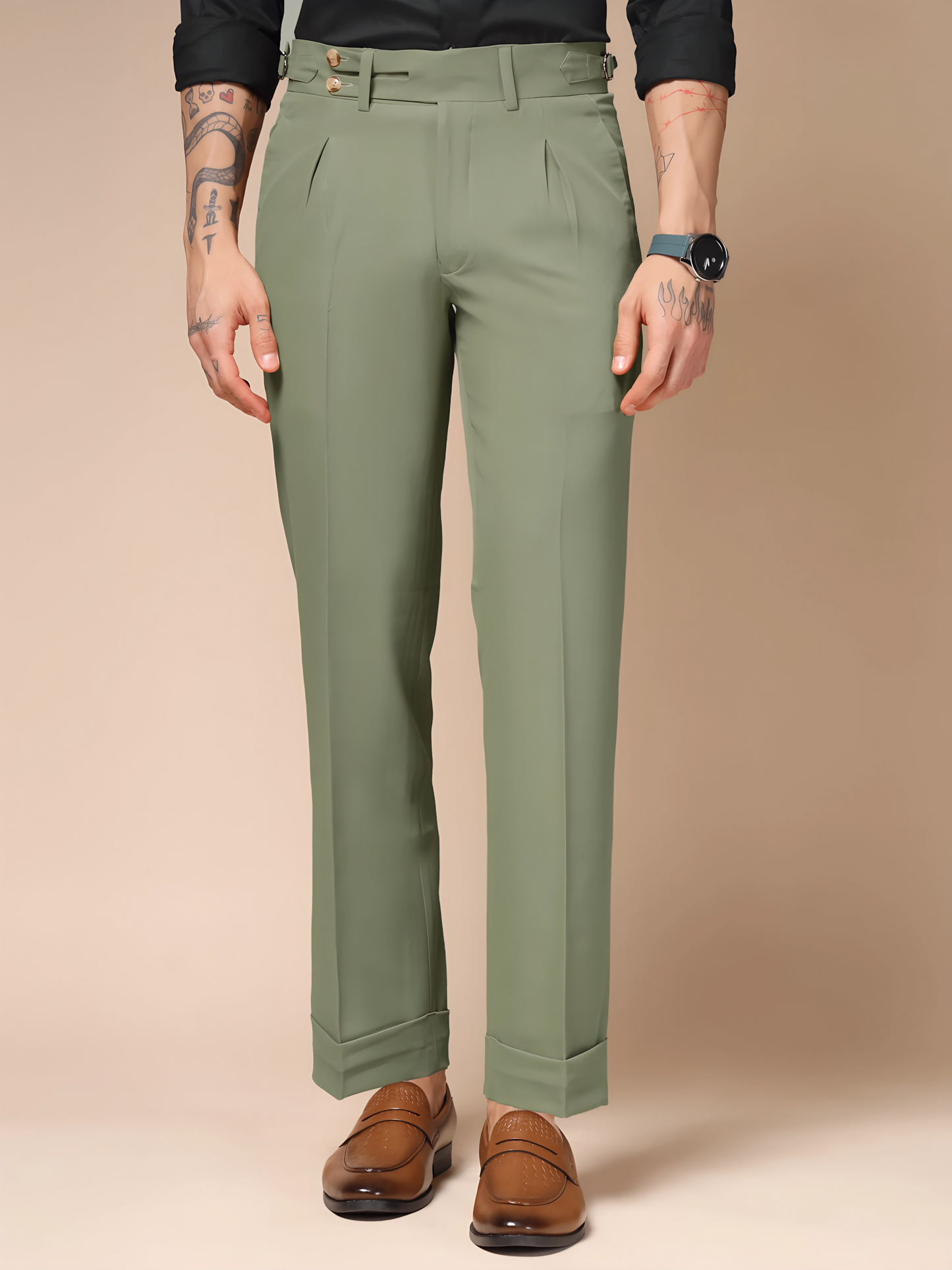 Pebble Double Buttoned GURKHA PANTS by ITALIANVEGA™