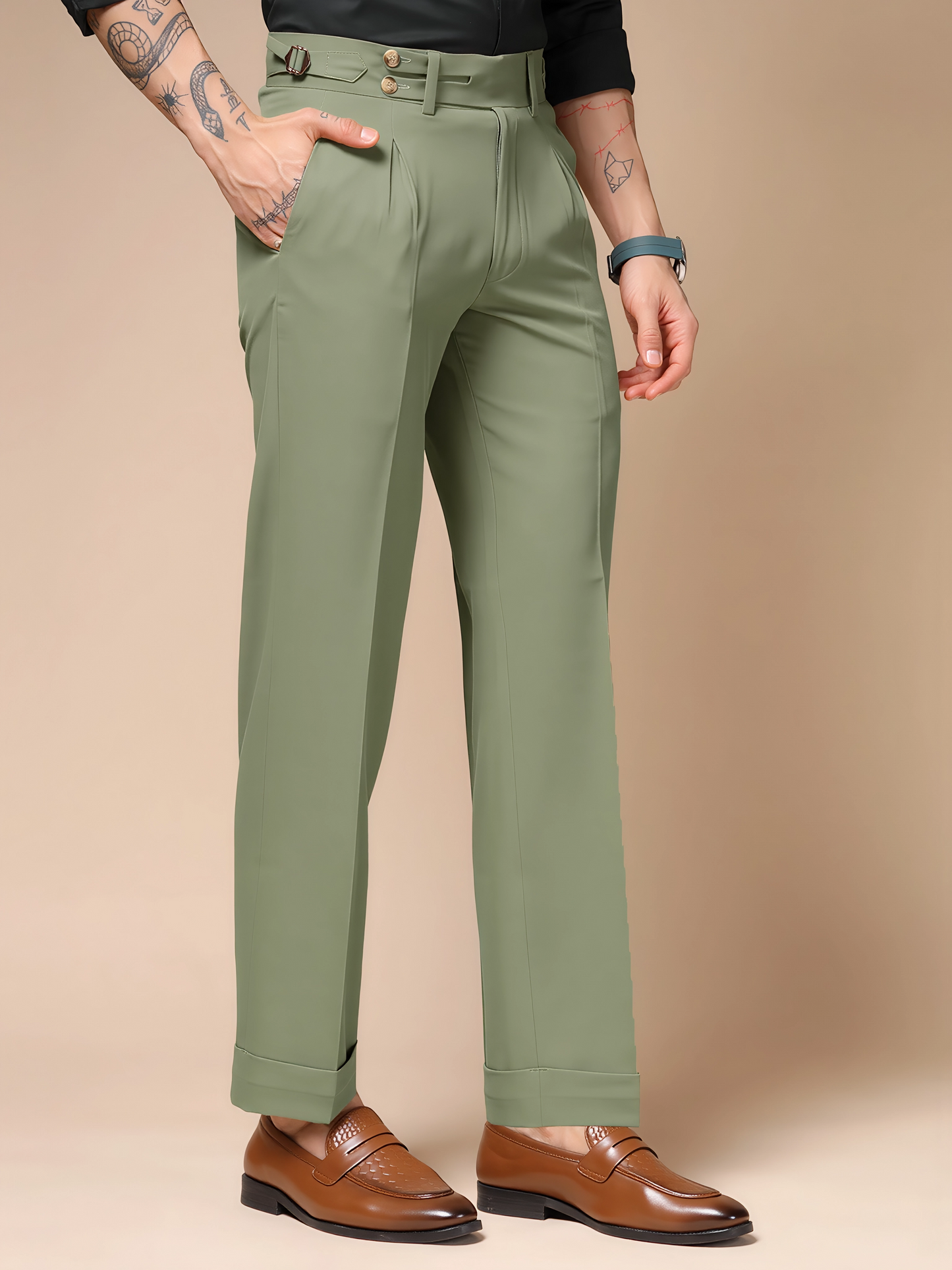 Pebble Double Buttoned GURKHA PANTS by ITALIANVEGA™
