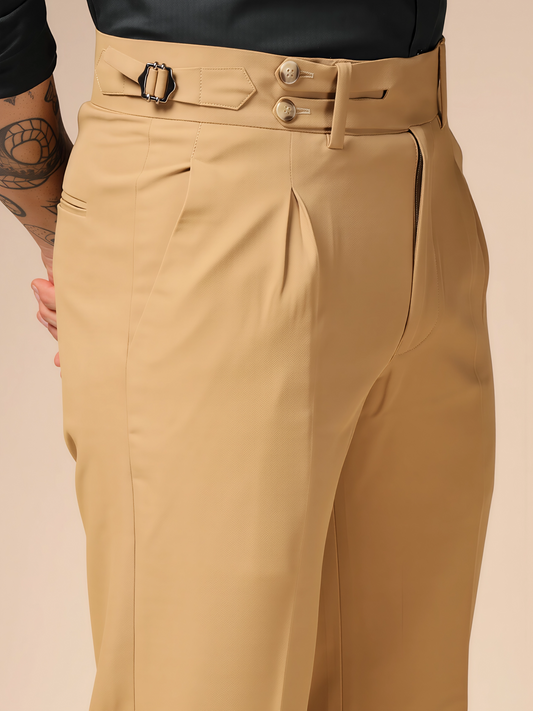Camel Double Buttoned GURKHA PANTS by ITALIANVEGA™