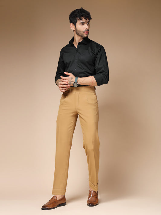 Camel Italian Elegant Gurkha Trousers by Italian Vega®