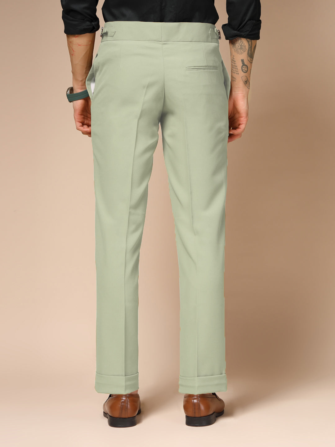 Lime Italian Elegant Gurkha Trousers by ITALIAN VEGA®
