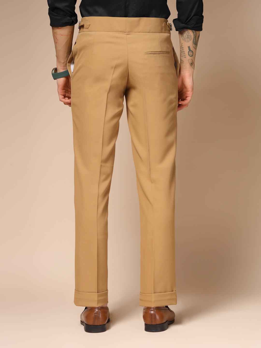 Camel Italian Elegant Gurkha Trousers by ITALIAN VEGA®