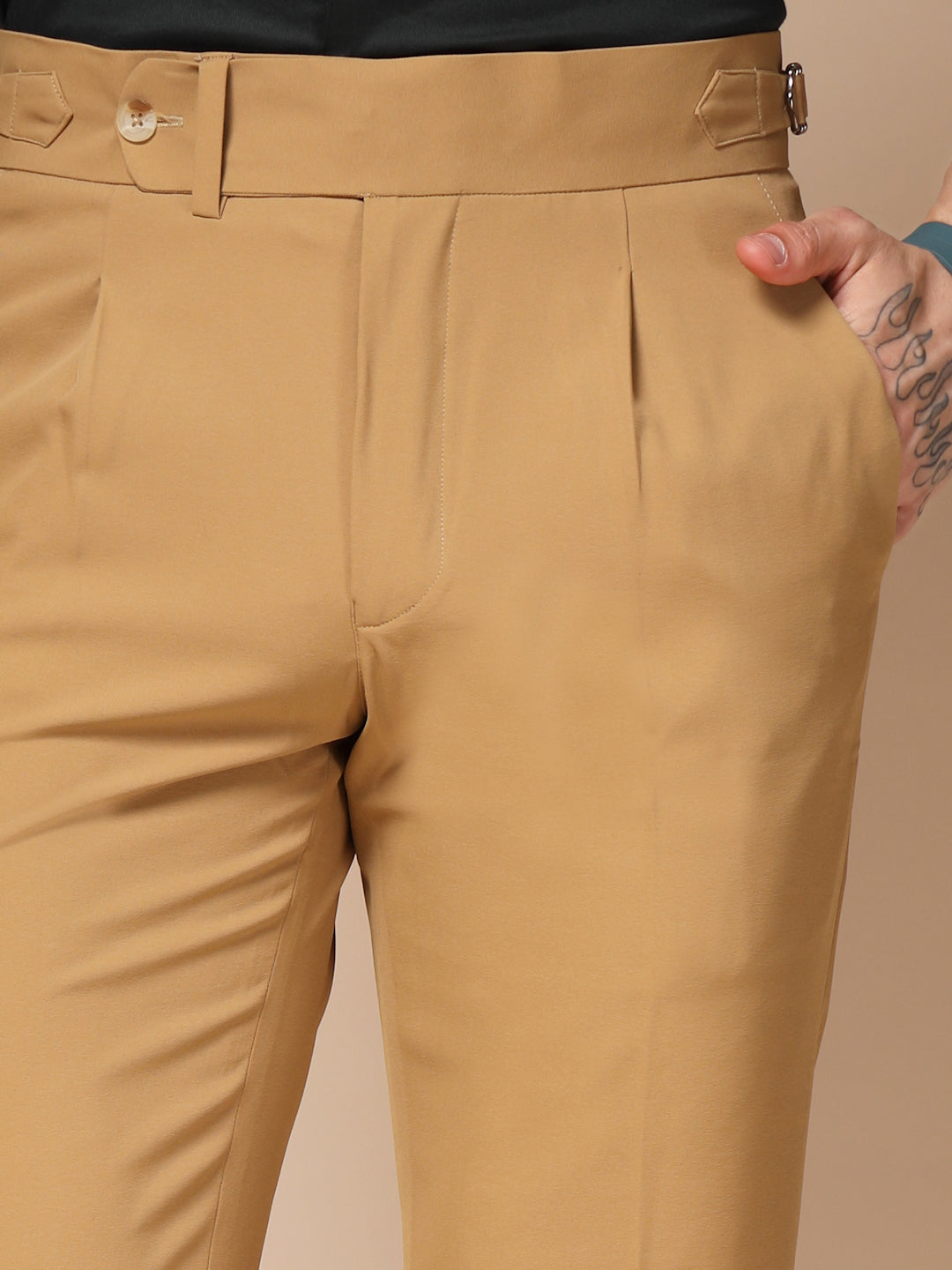 Camel Italian Elegant Gurkha Trousers by ITALIAN VEGA®