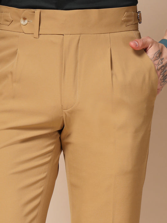 Camel Italian Elegant Gurkha Trousers by Italian Vega®