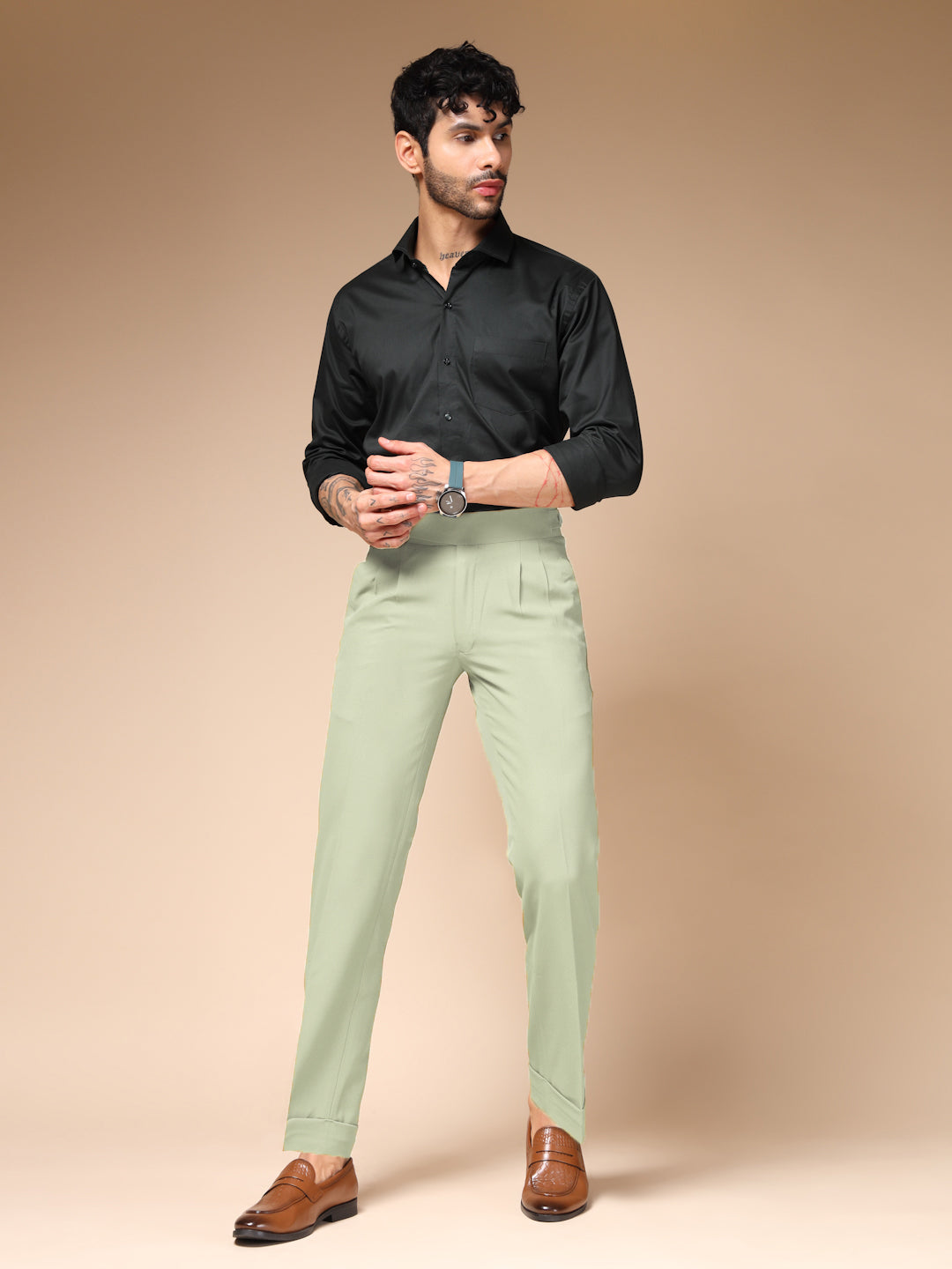 Lime Classic Buttoned Gurkha Pants by ITALIAN VEGA®