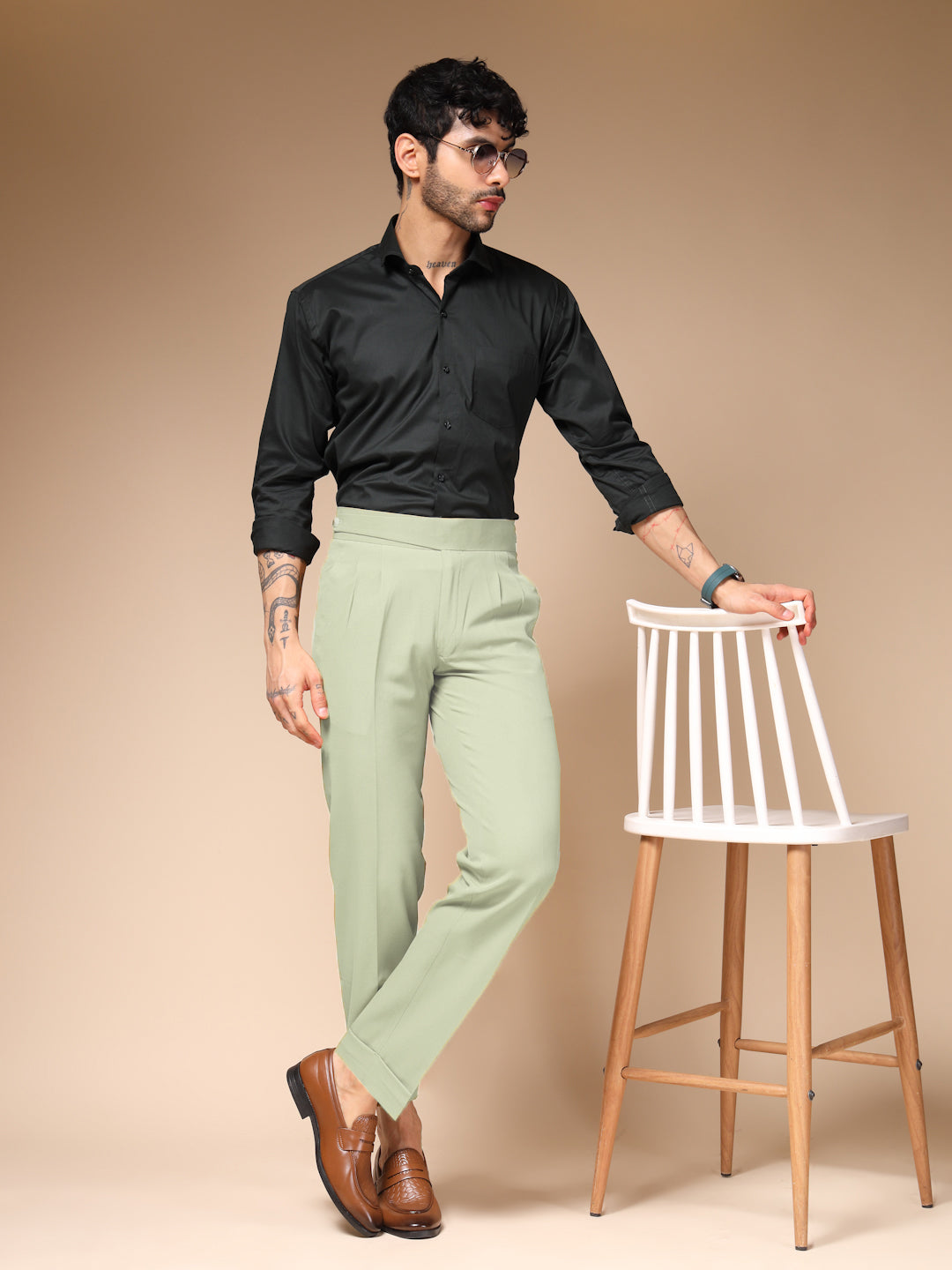 Lime Classic Buttoned Gurkha Pants by ITALIAN VEGA®