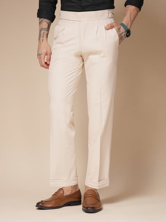 Beige Classic Buttoned Gurkha Pants by Italian Vega®