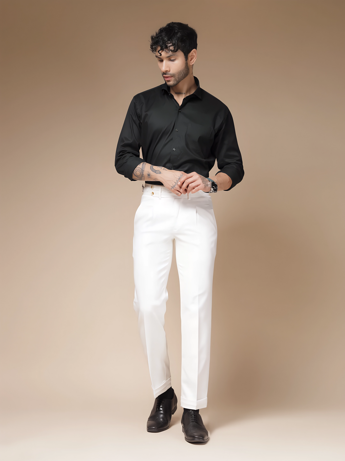 White Double Buttoned GURKHA PANTS by ITALIANVEGA™