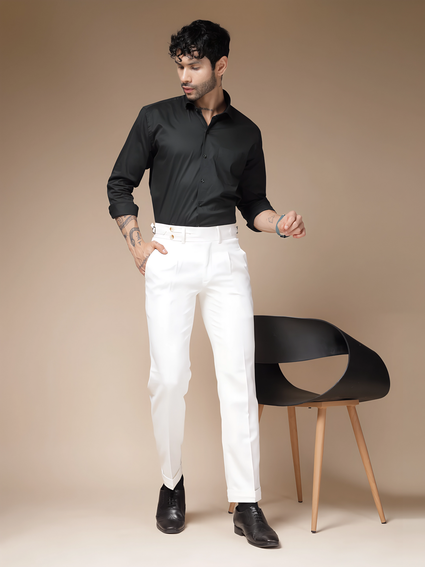 White Double Buttoned GURKHA PANTS by ITALIANVEGA™