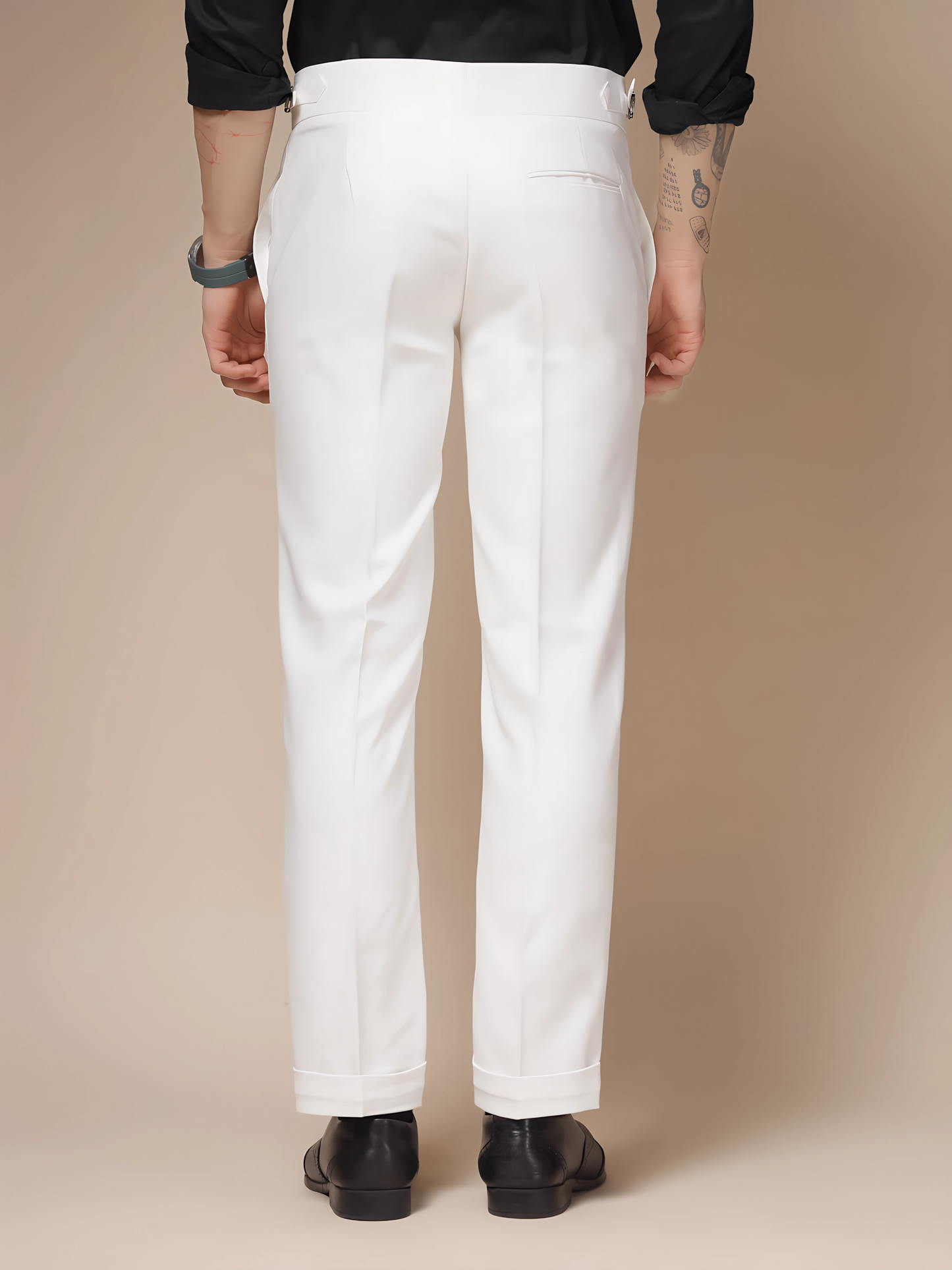 White Double Buttoned GURKHA PANTS by ITALIANVEGA™