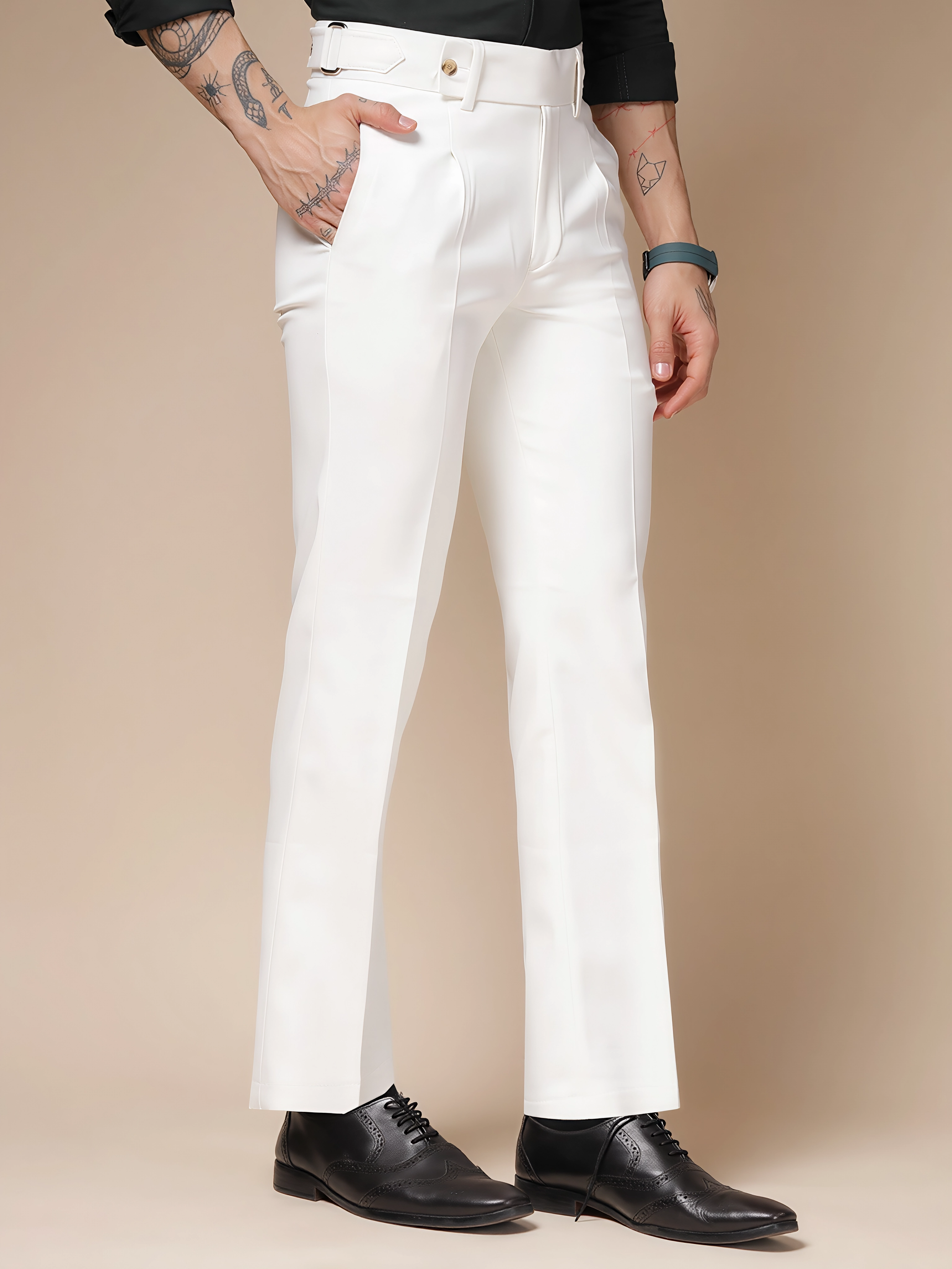 White Oxford Gurkha Trouser by ITALIAN VEGA®