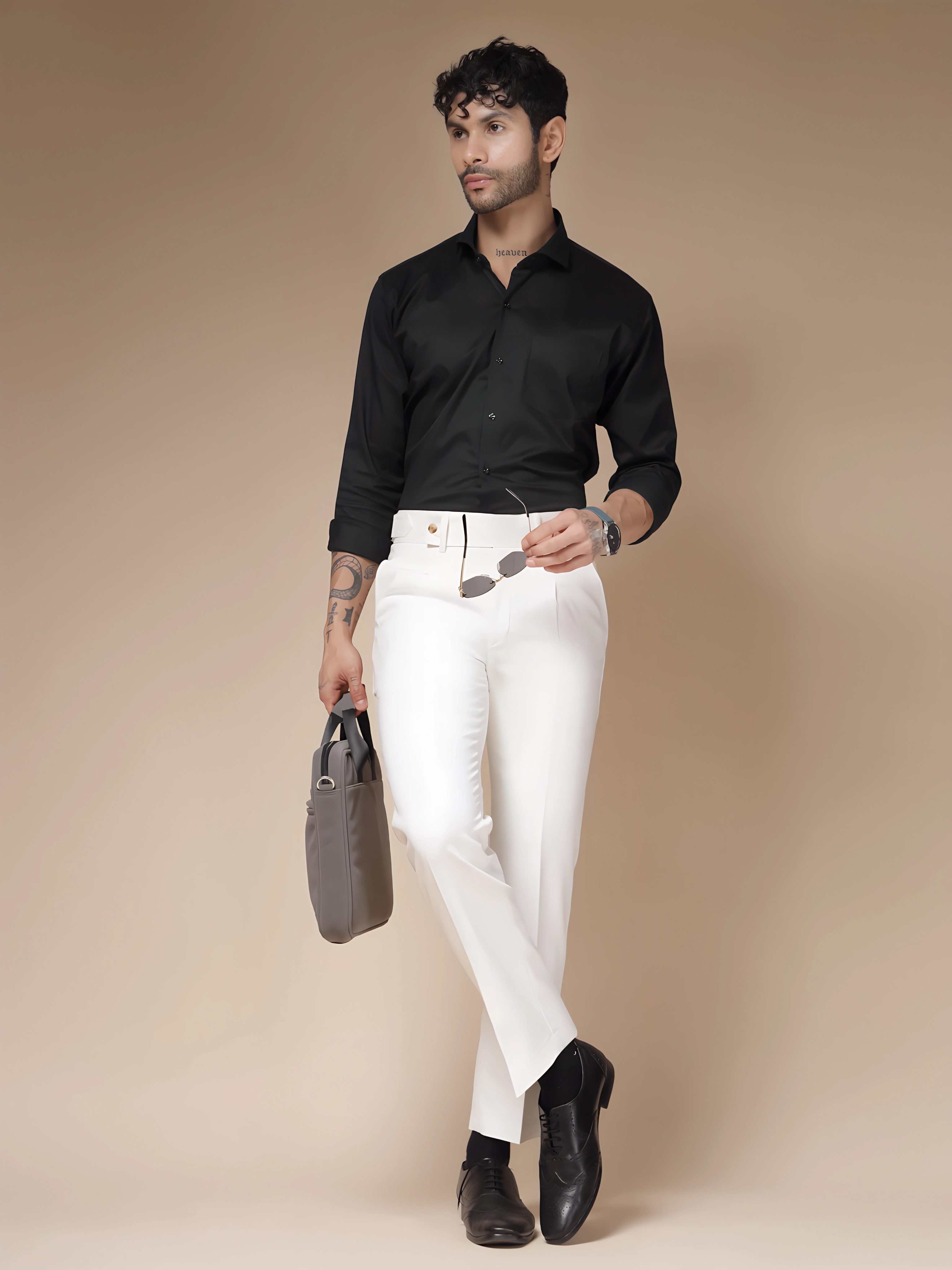 White Oxford Gurkha Trouser by ITALIAN VEGA®