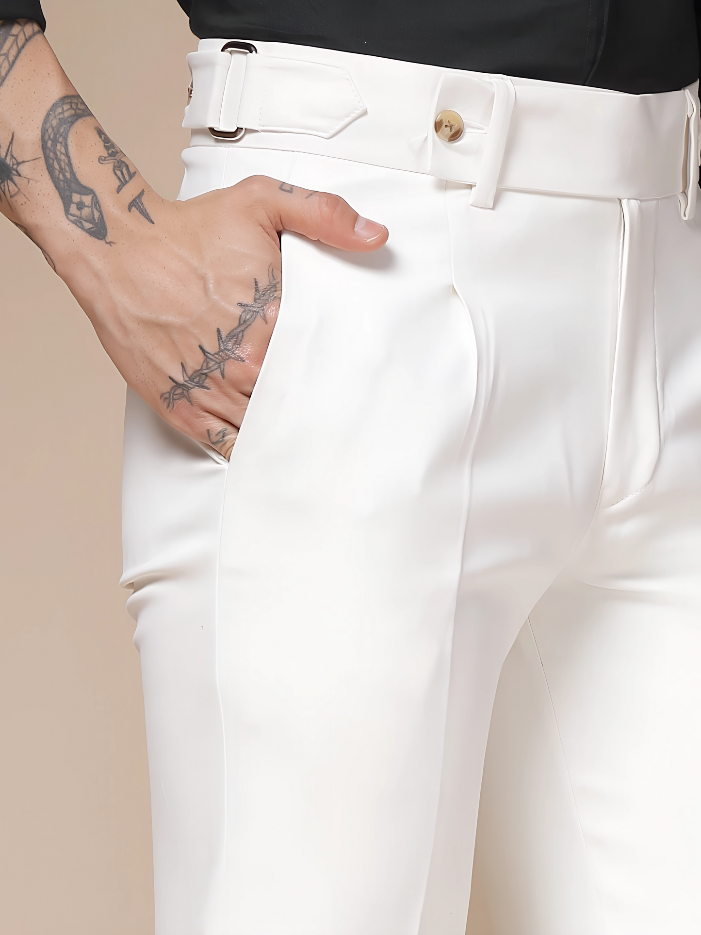White Oxford Gurkha Trouser by Italian Vega®