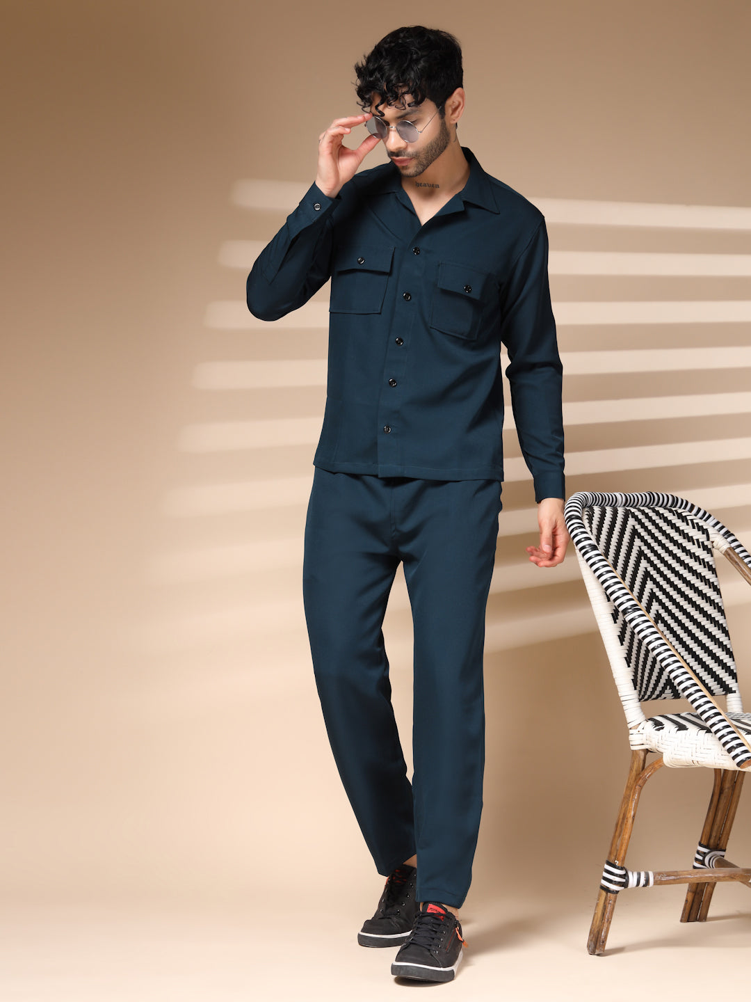 Blue Men's Buttoned Co-ord Set by Italian Vega®