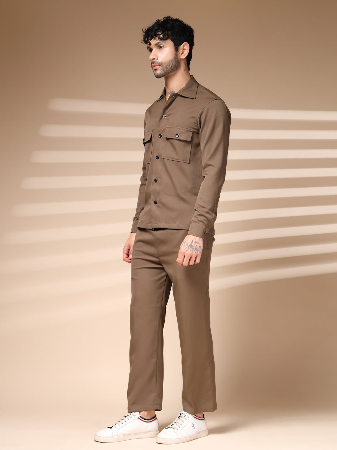 Camel Men's Buttoned Co-ord Set by Italian Vega®