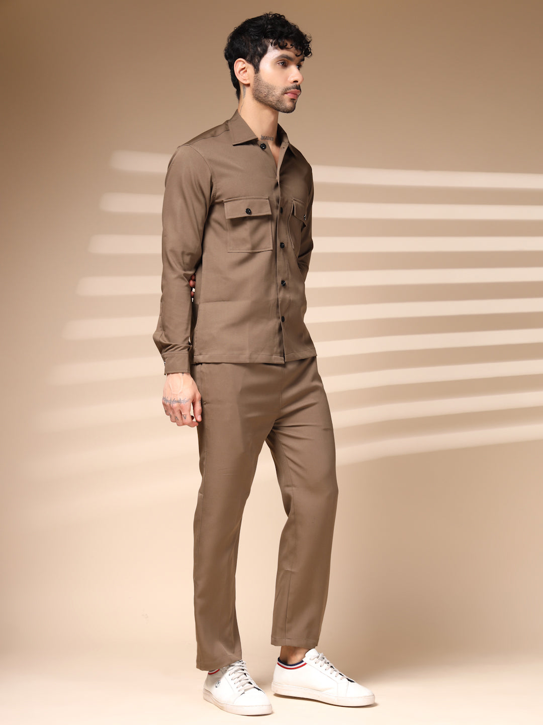 Camel Men's Buttoned Co-ord Set by Italian Vega®
