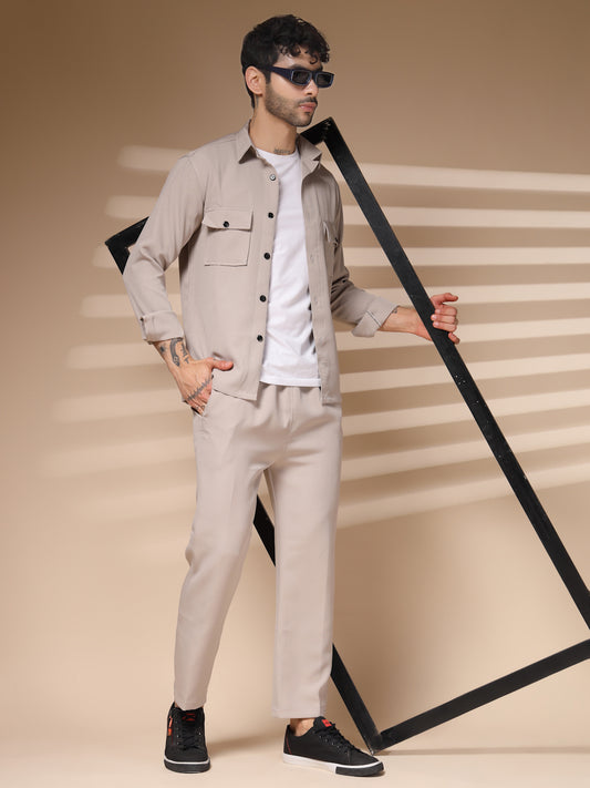 Beige Men's Buttoned Co-ord Set by Italian Vega®