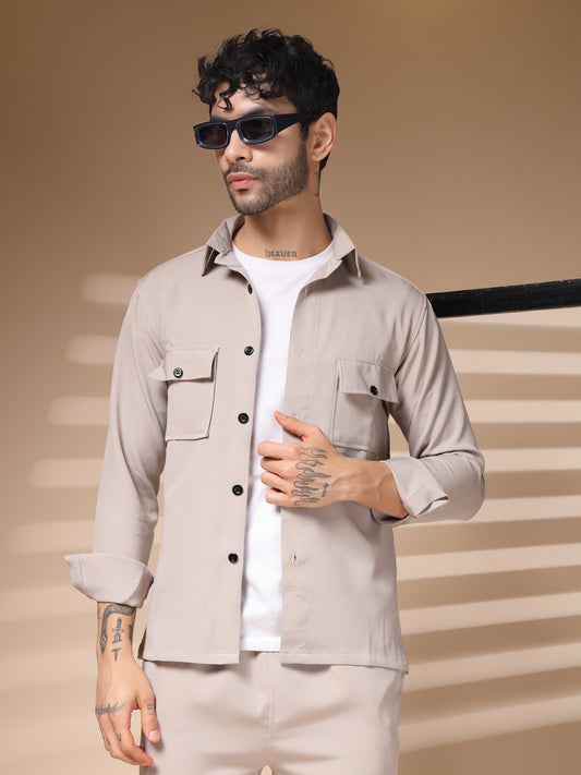 Beige Men's Buttoned Co-ord Set by Italian Vega®