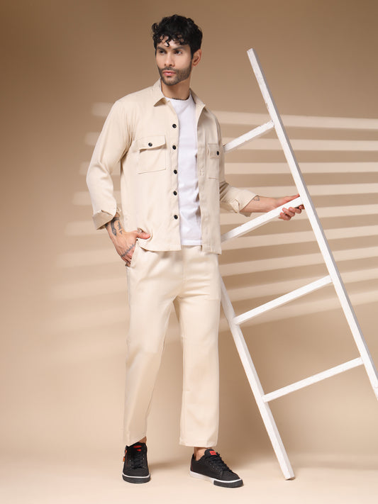 Cream Men's Buttoned Co-ord Set by Italian Vega®