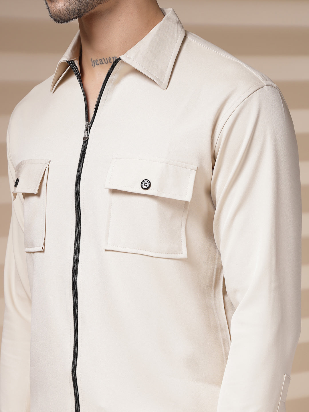 Beige Men's Zipper Co-ord Set by Italian Vega®