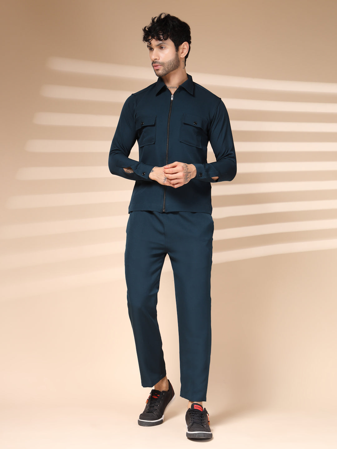 Blue Men's Zipper Co-ord Set by Italian Vega®