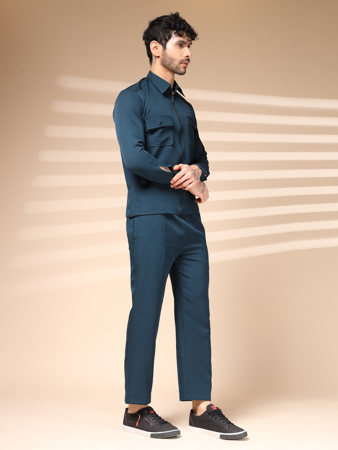 Blue Men's Zipper Co-ord Set by Italian Vega®