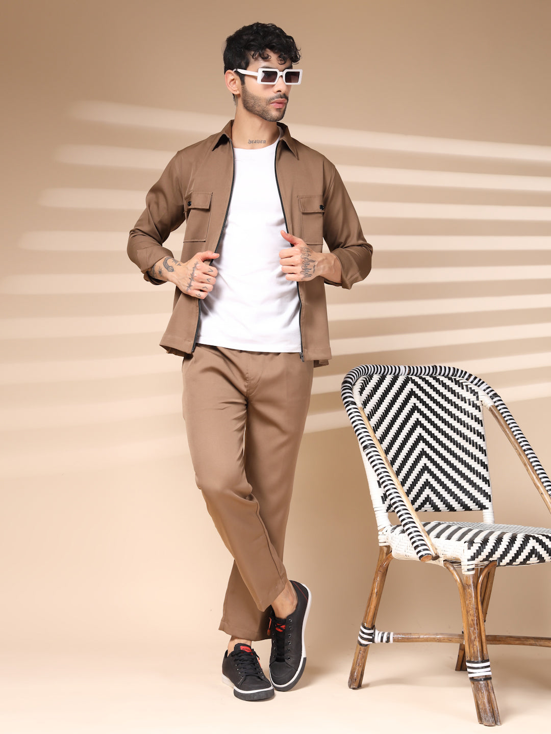 Camel Men's Zipper Co-ord Set by Italian Vega®