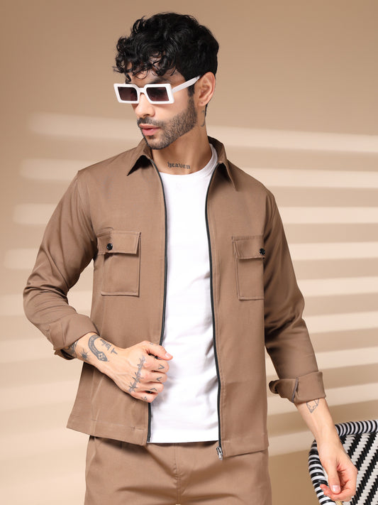 Camel Men's Zipper Co-ord Set by Italian Vega®