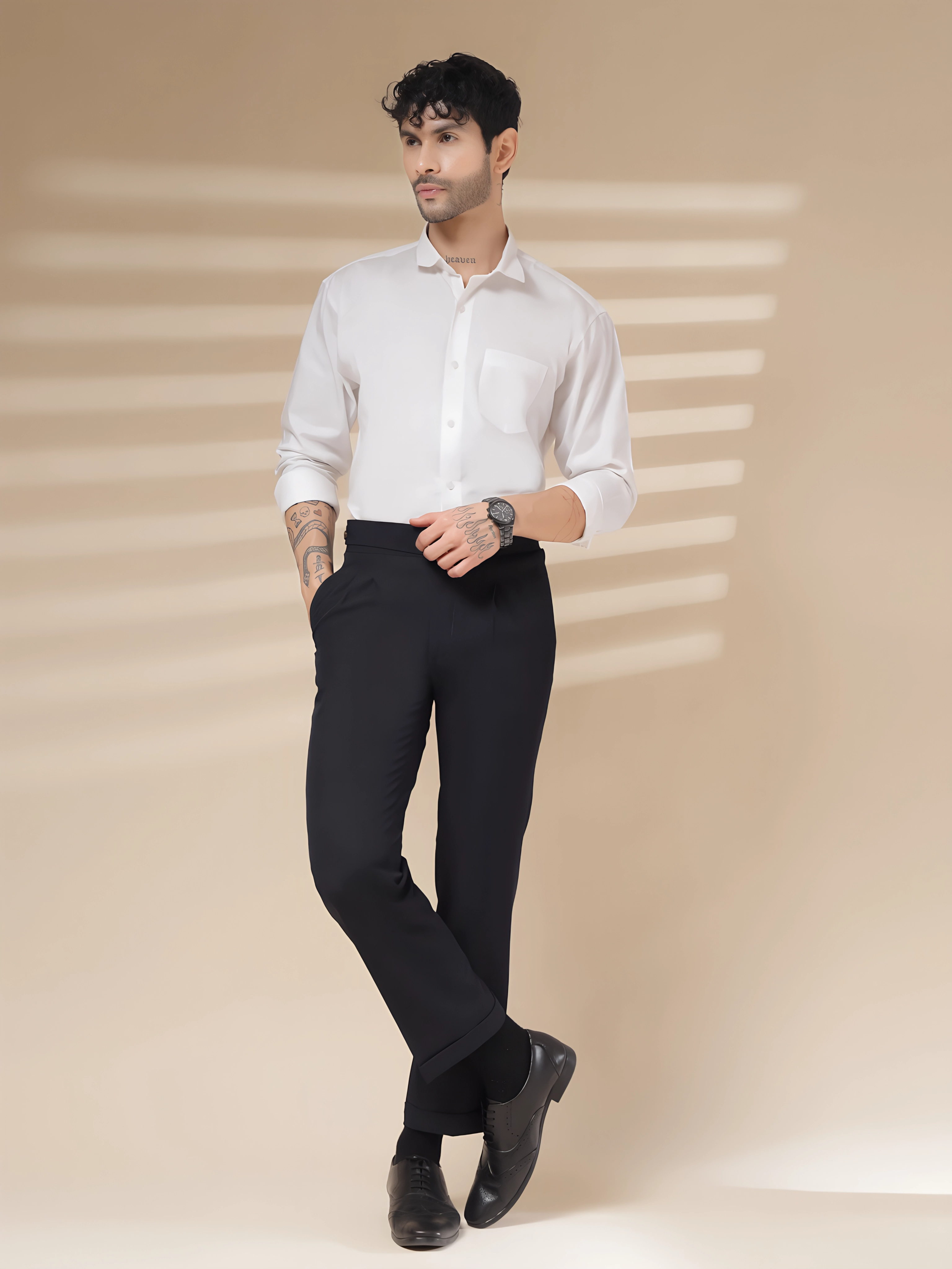 Navy Blue Classic Buttoned Gurkha Pants by ITALIAN VEGA®