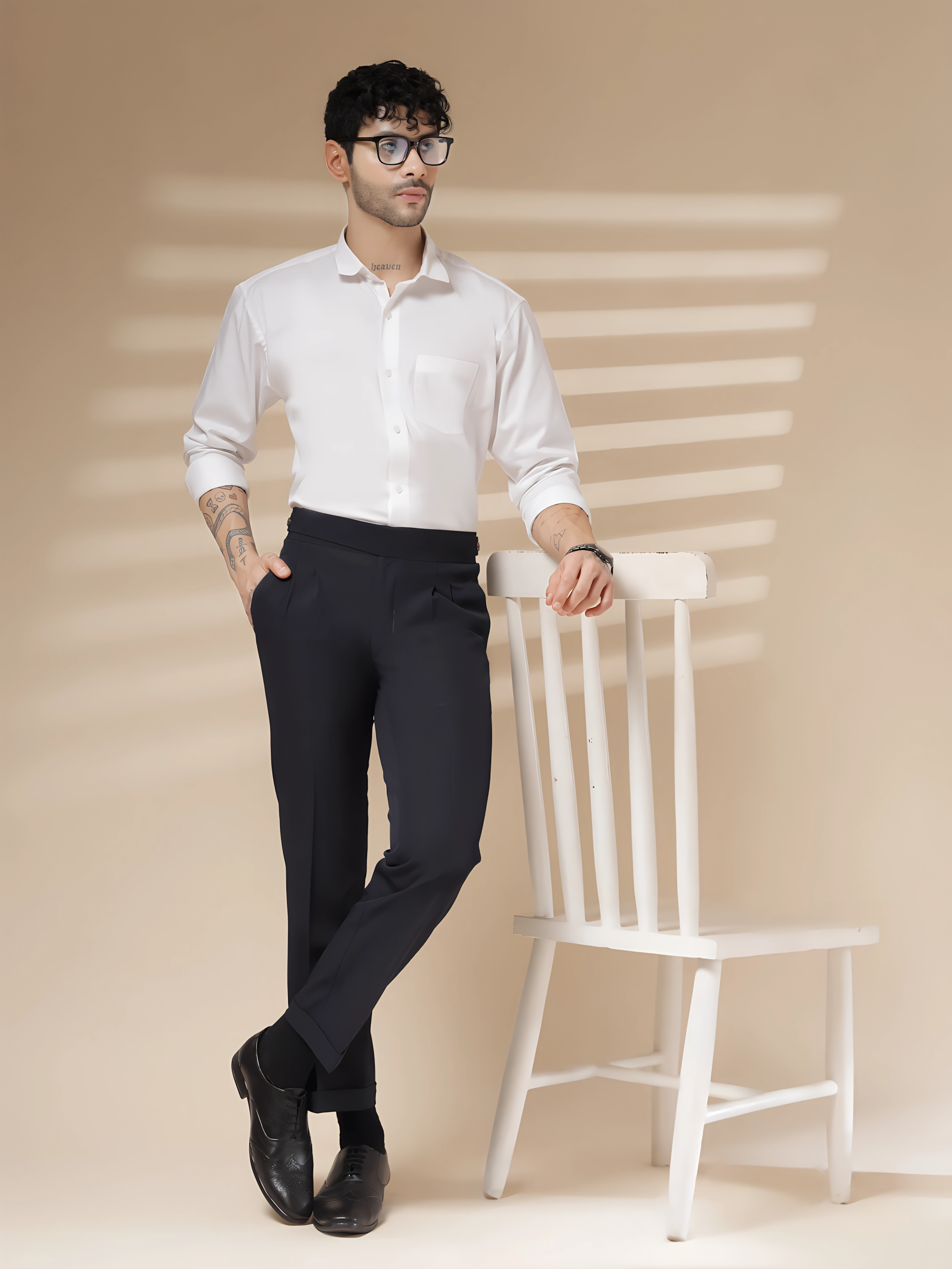 Navy Blue Classic Buttoned Gurkha Pants by ITALIAN VEGA®