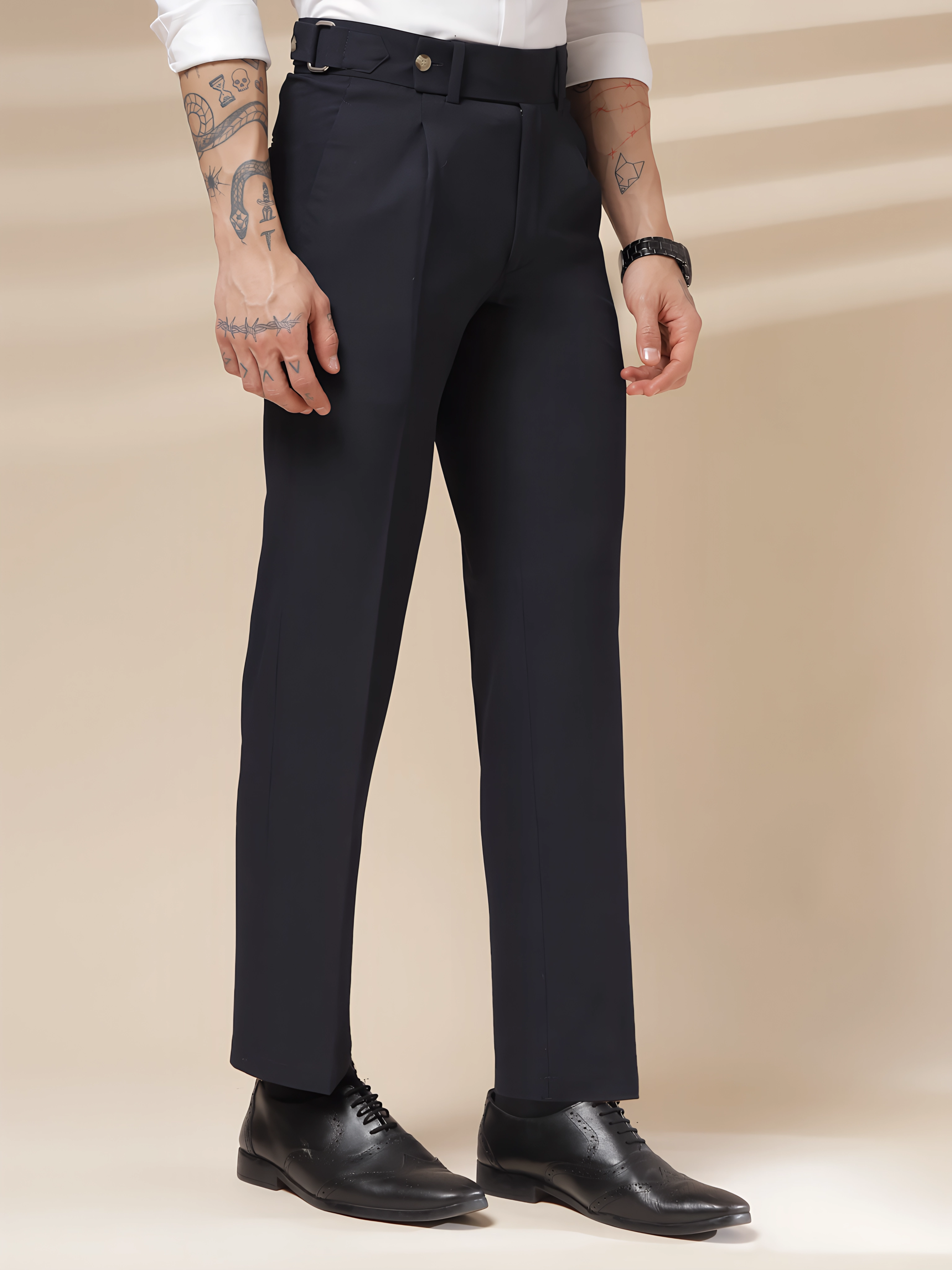 Navy Oxford Gurkha Trouser by ITALIAN VEGA®