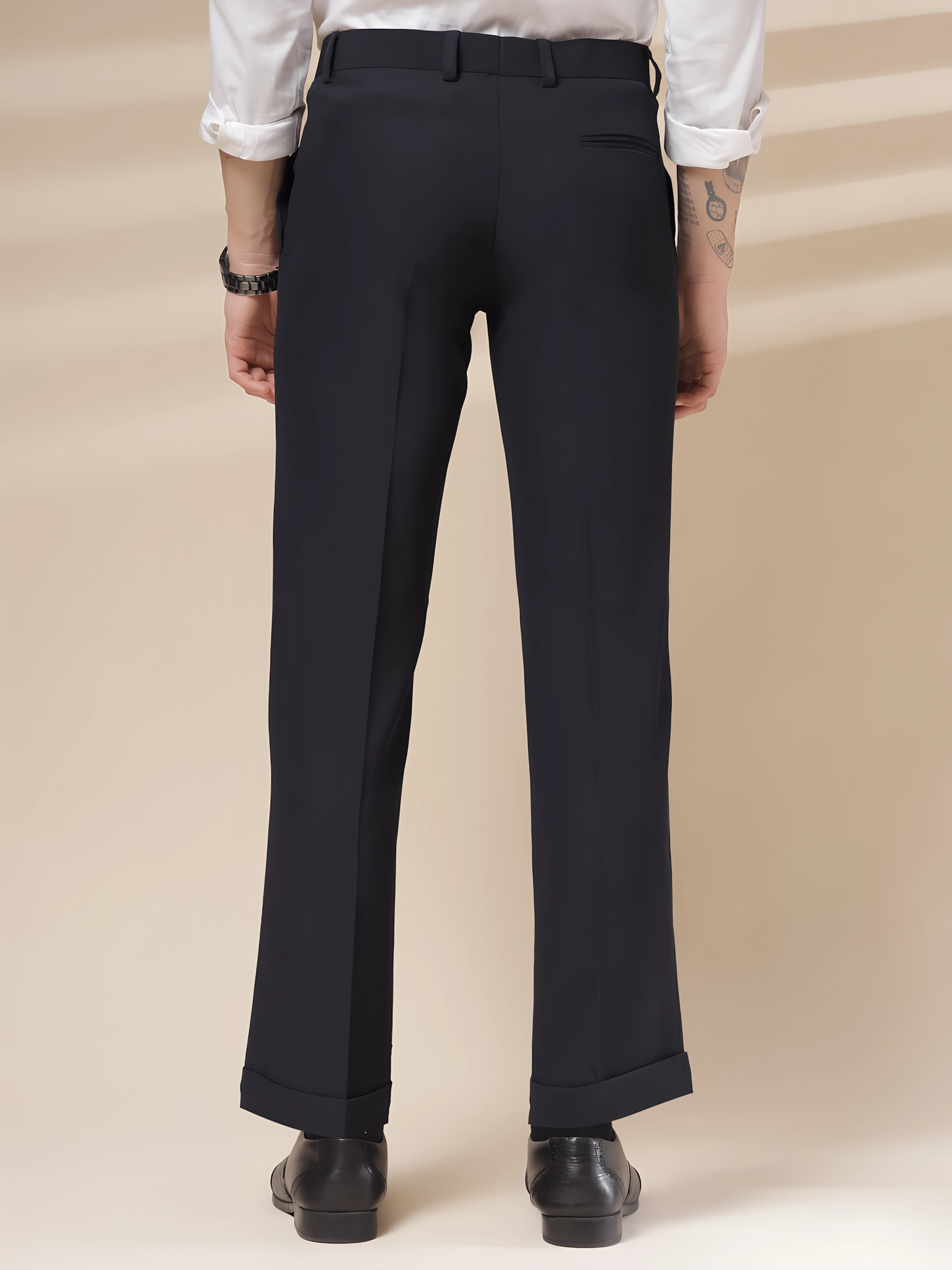 Navy Men Pleated Trouser by ITALIAN VEGA®