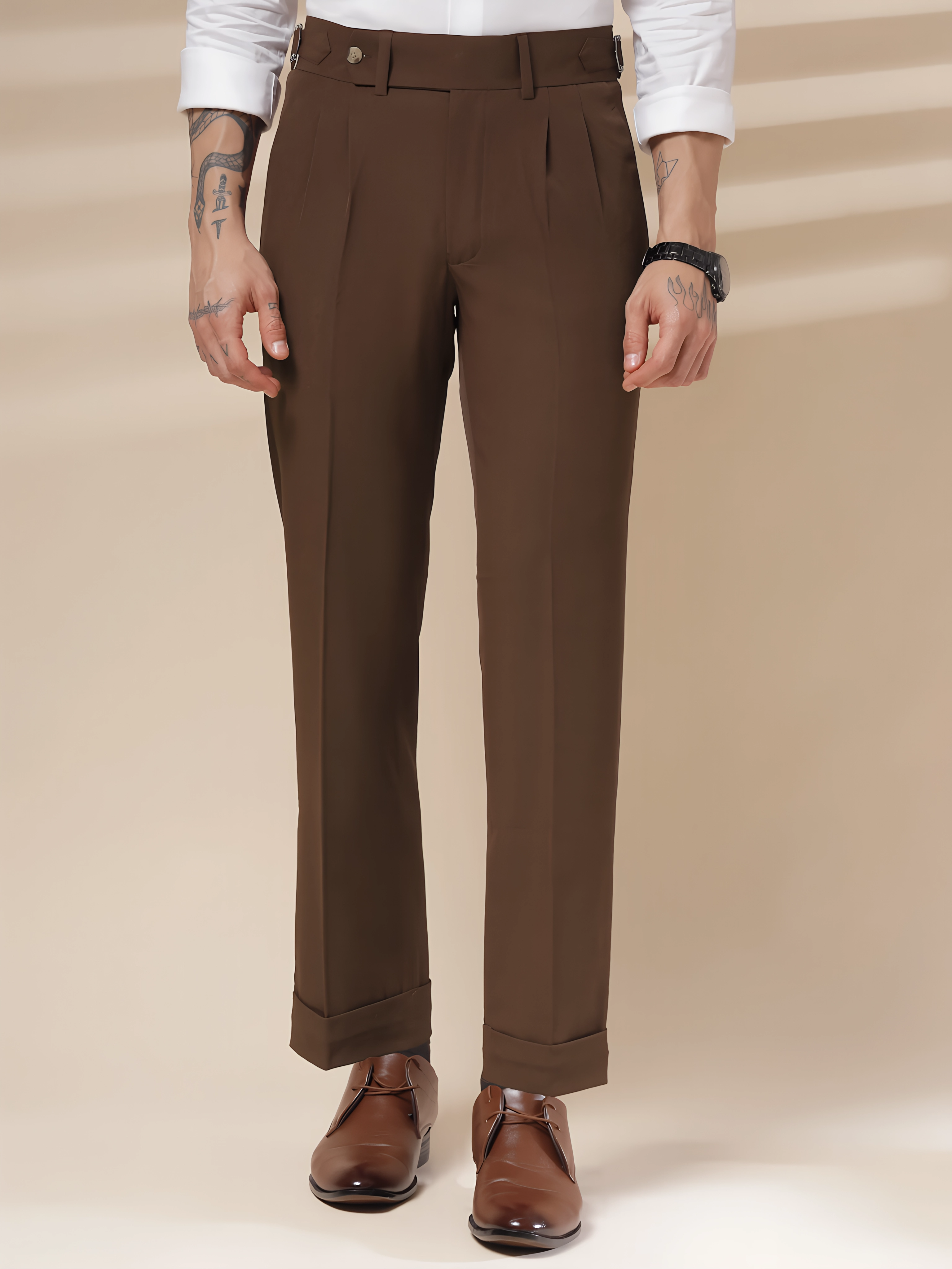 Italian Brown Signature Gurkha Pants by ITALIAN VEGA®